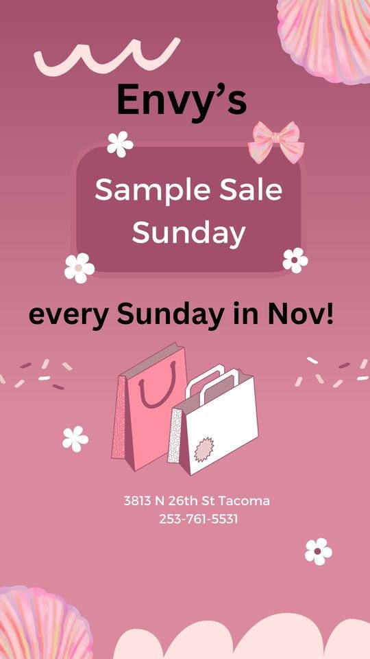 Envy Tacoma $30 Sundays Sample Sale