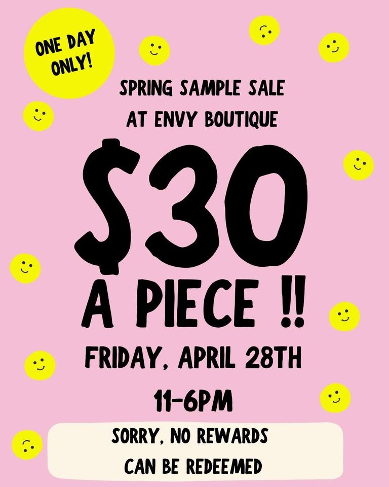 Envy Tacoma One Day Sample Sale