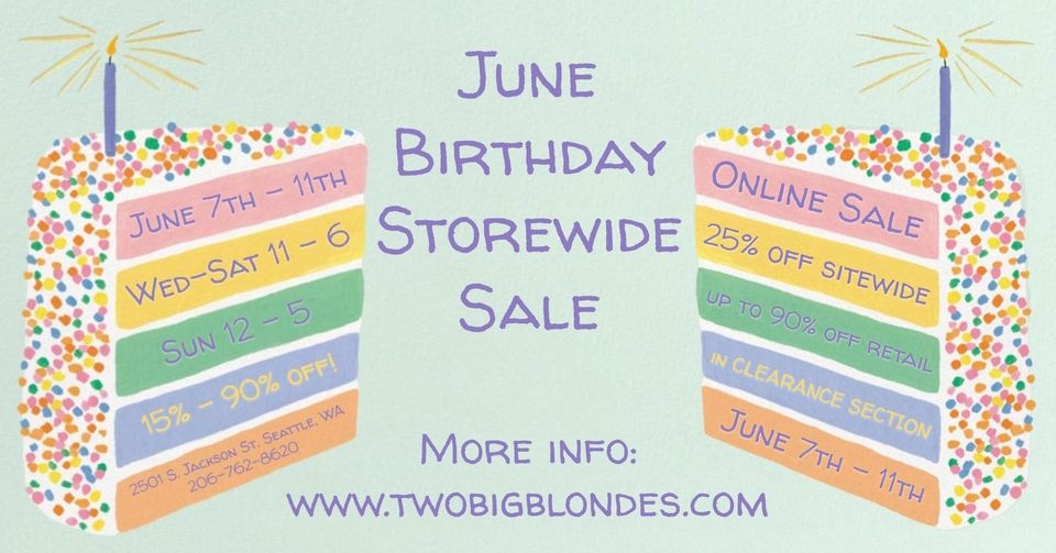 Two Big Blondes Plus Size Consignment June Birthday Storewide Sale