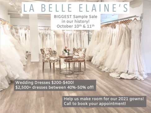La Belle Elaine's Bridal BIGGEST Sample Sale